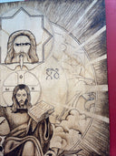 Vintage Jesus Painting Wooden Christian Art 24”x19”
