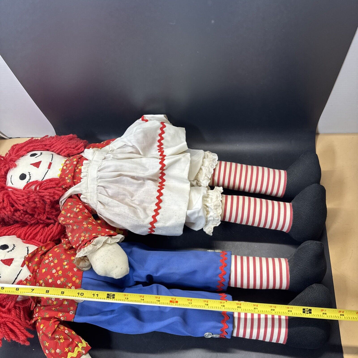 Vintage Raggedy Ann And Andy Handmade Dolls 25”/ Lot of 2