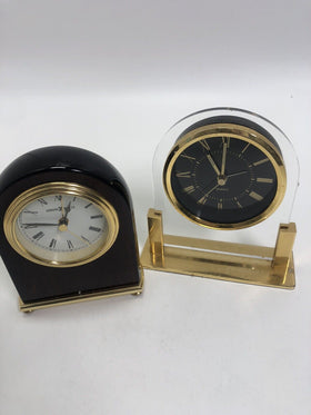 Howard Miller Rosewood Arch Mantle/Tabletop Clock Set of 2 Untested