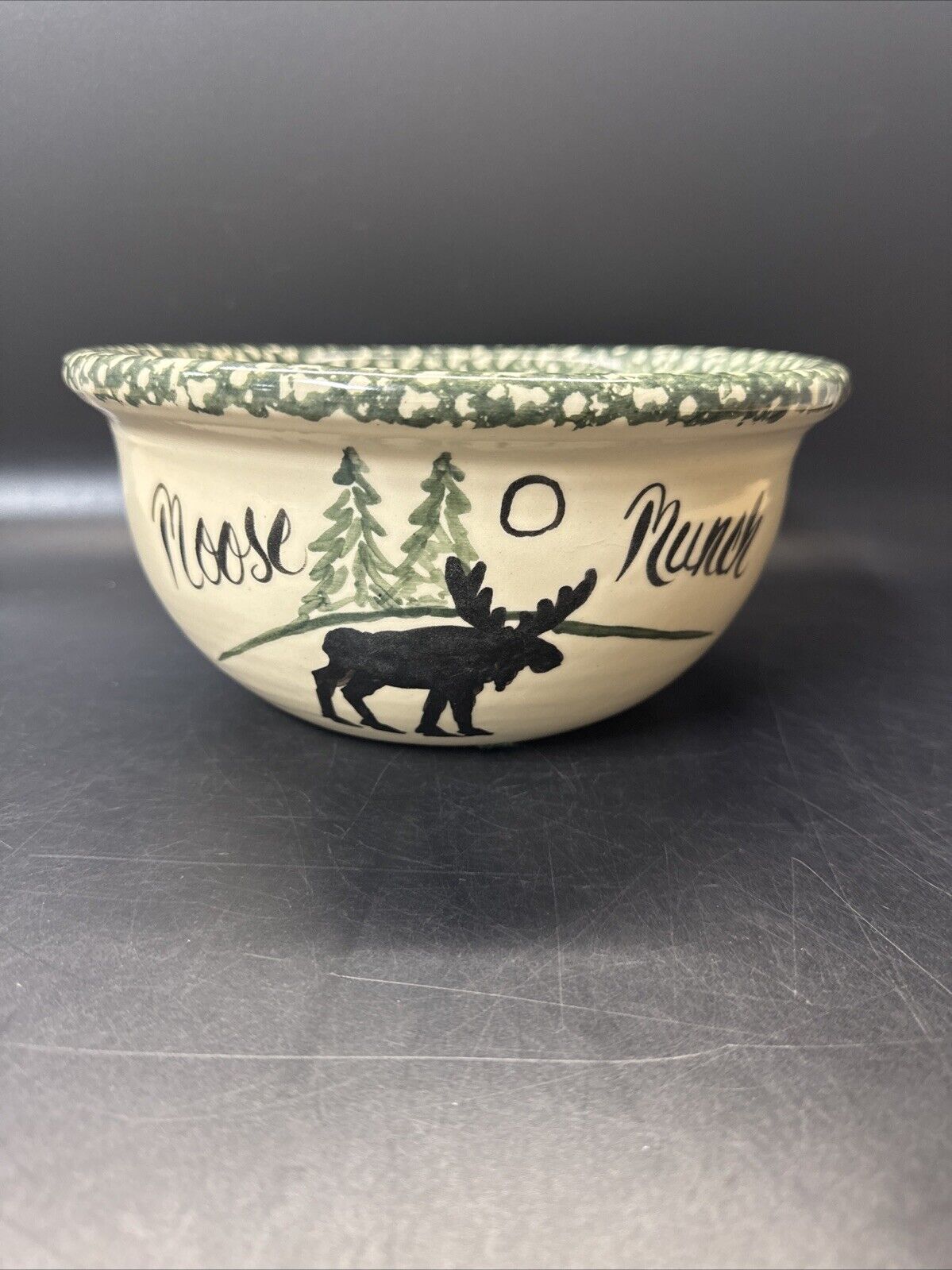 Vintage Pottery Bowl MOOSE MUNCH