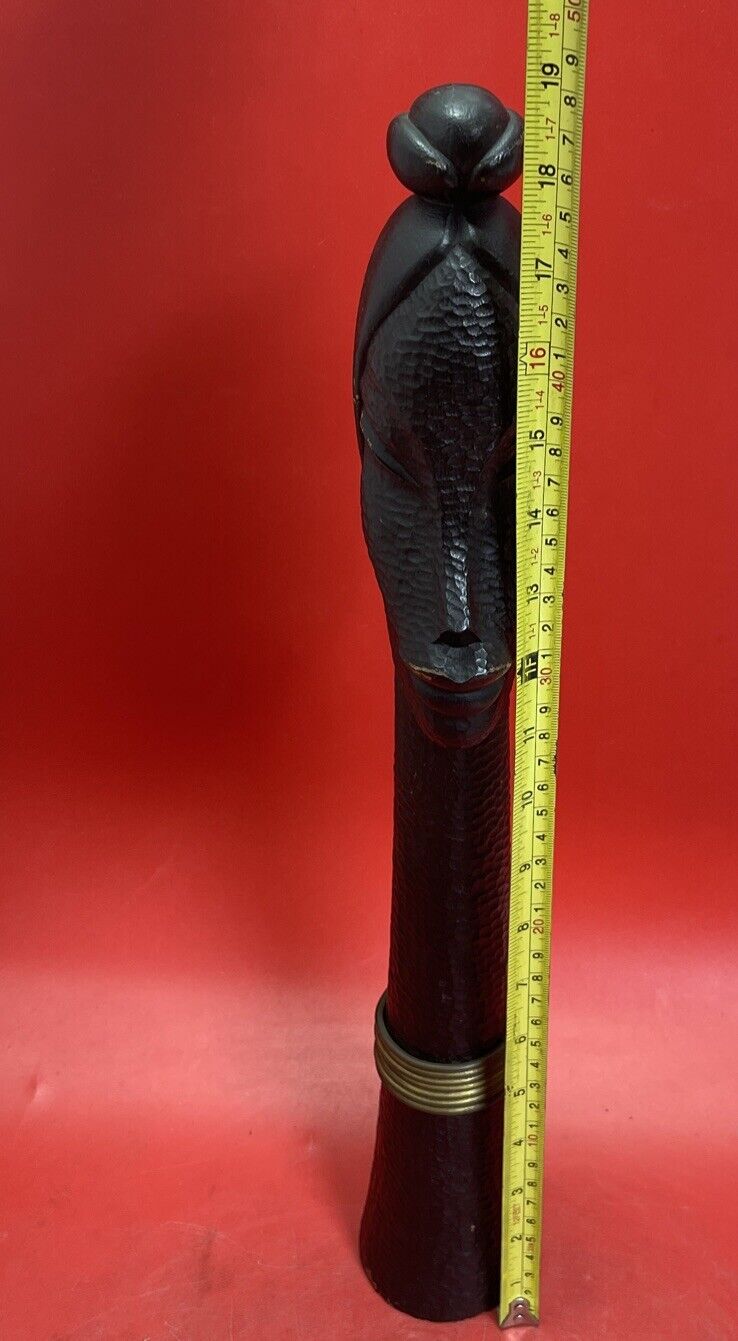 Vintage Antique African fertility statue wood carving figure 18.5” Tall