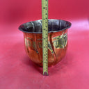 Vintage Solid Brass Round Planters Set 3pc Different Designs