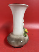 Vintage Capodimonte Porcelain Art Pottery Vase Floral Italy Yellow Flower