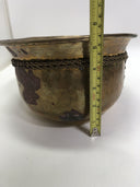 Round Solid Brass Planter w/ Rope Tassel Accent
