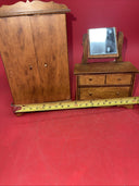 Vintage Bedroom Dresser with Mirror and Wardrobe by Hall's Lifetime Toys