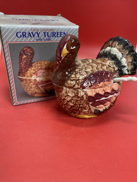 Vintage Ceramic Turkey Covered Dish