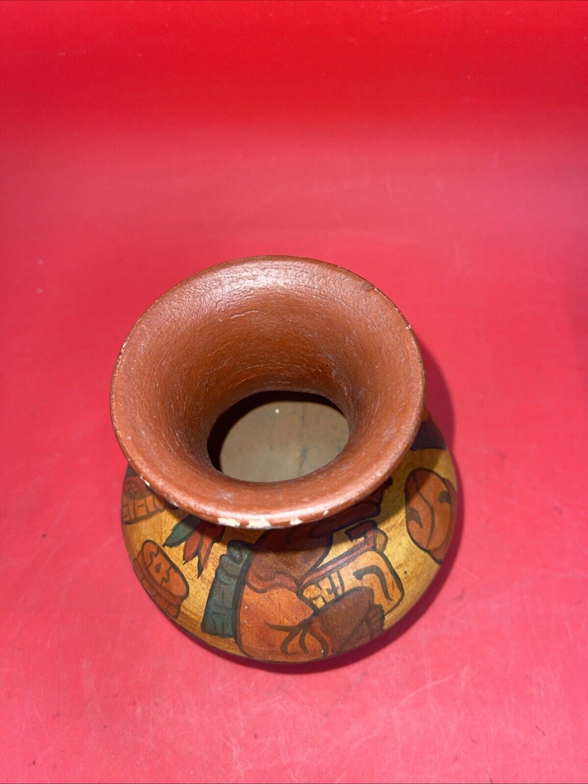 Vintage Hand Painted Aztec Mayan Tribal Art Vases Lot 3
