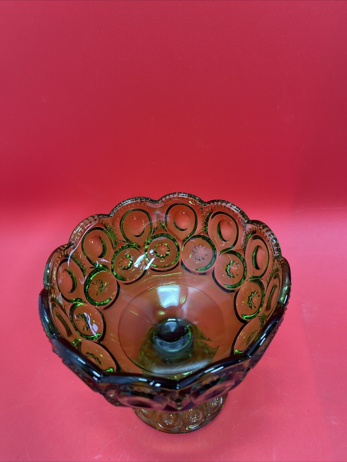 Vintage Candy Bowl with Foot 6.5" Tall