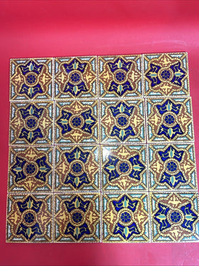 Orion Monterey Mexican Spanish Ceramic Tiles Hand-Painted Decorative 4"x 4"16pcs