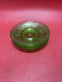 Anchor Hocking Depression Glass Cameo Ballerina Green Uranium Tea Cup & Saucer