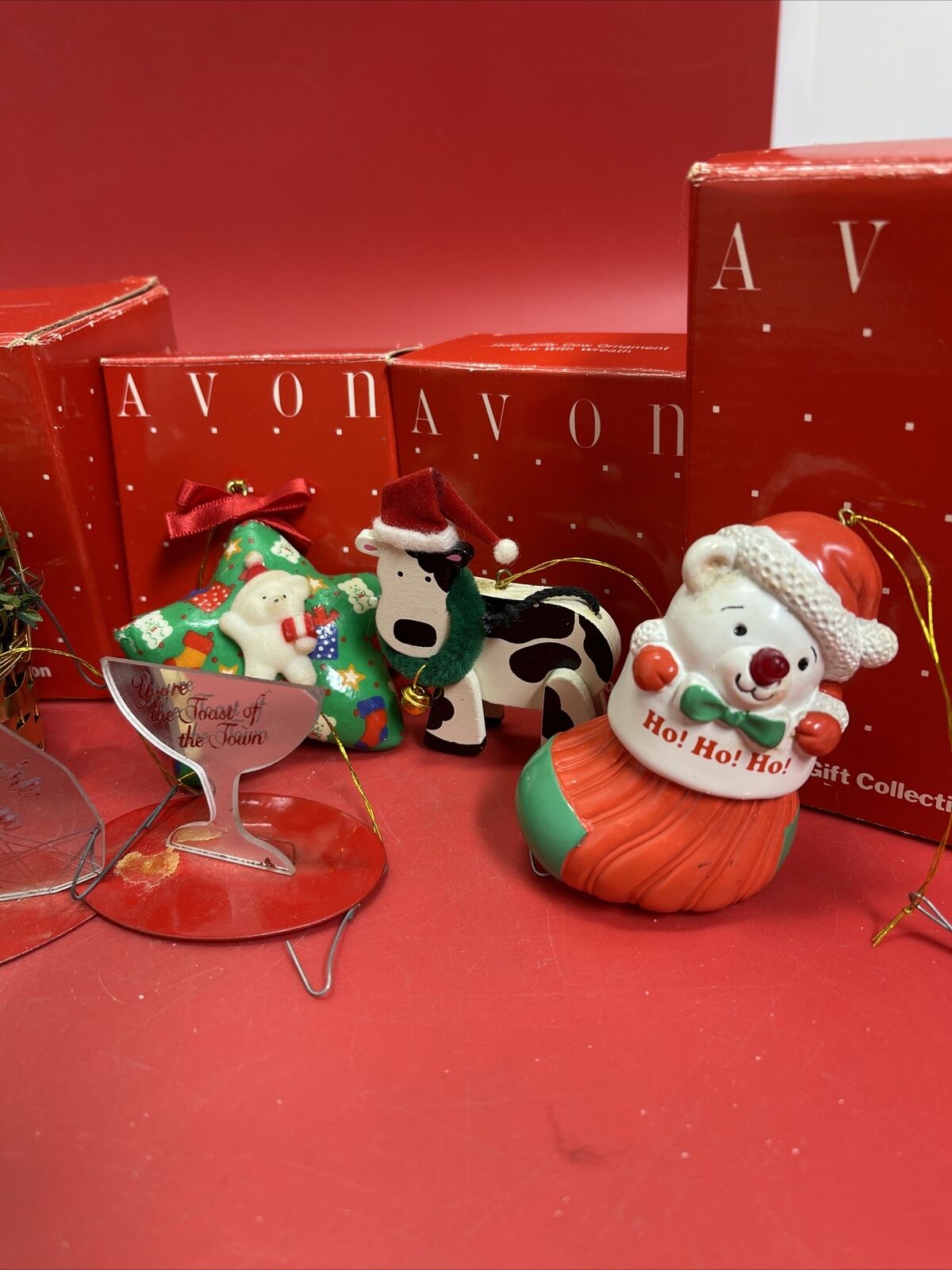Vintage Avon Christmas Ornaments and Collectibles Lot of 9