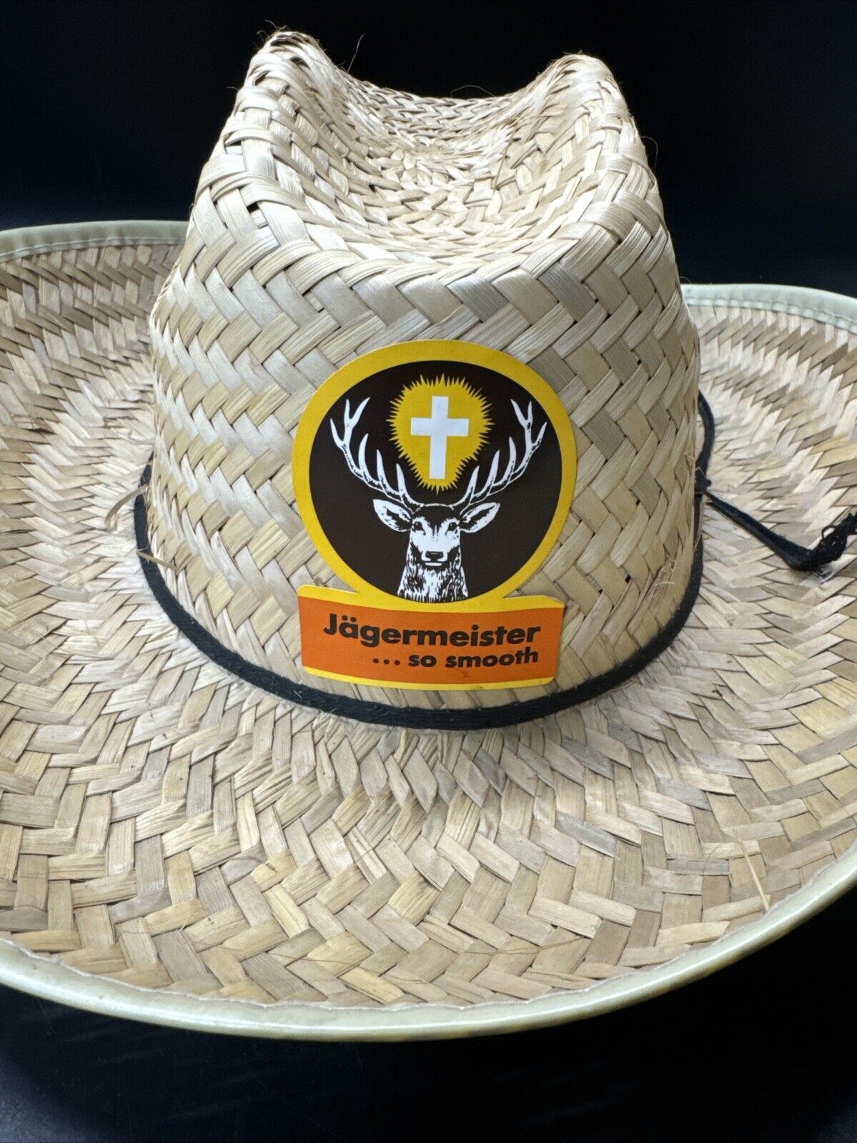 Vintage Jagermeister Jager So Smooth Straw Cowboy Hat Made Mexico