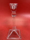 Set of (3) 8" Tall Square Base Glass Candle-stick Holders