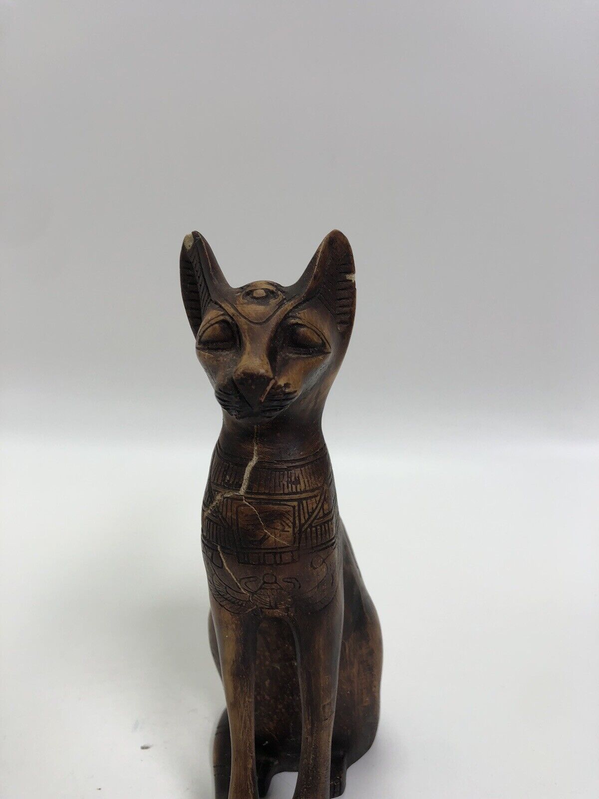 EXCEPTIONAL "BASTET" THE EGYPTIAN CAT GODDESS OF PROTECTION W/SCARAB & WINGS