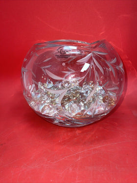 Lenox OPAL INNOCENCE BEAUTIFUL HAND CUT CRYSTAL  ROSE BOWL 8”