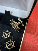 Vintage The Competition Gold Tone Cufflinks And 4 Pin