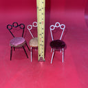 Lot 3Vintage Dollhouse Miniature 1:12 Metal Ice Cream Parlor Chair 3.5"H Canada