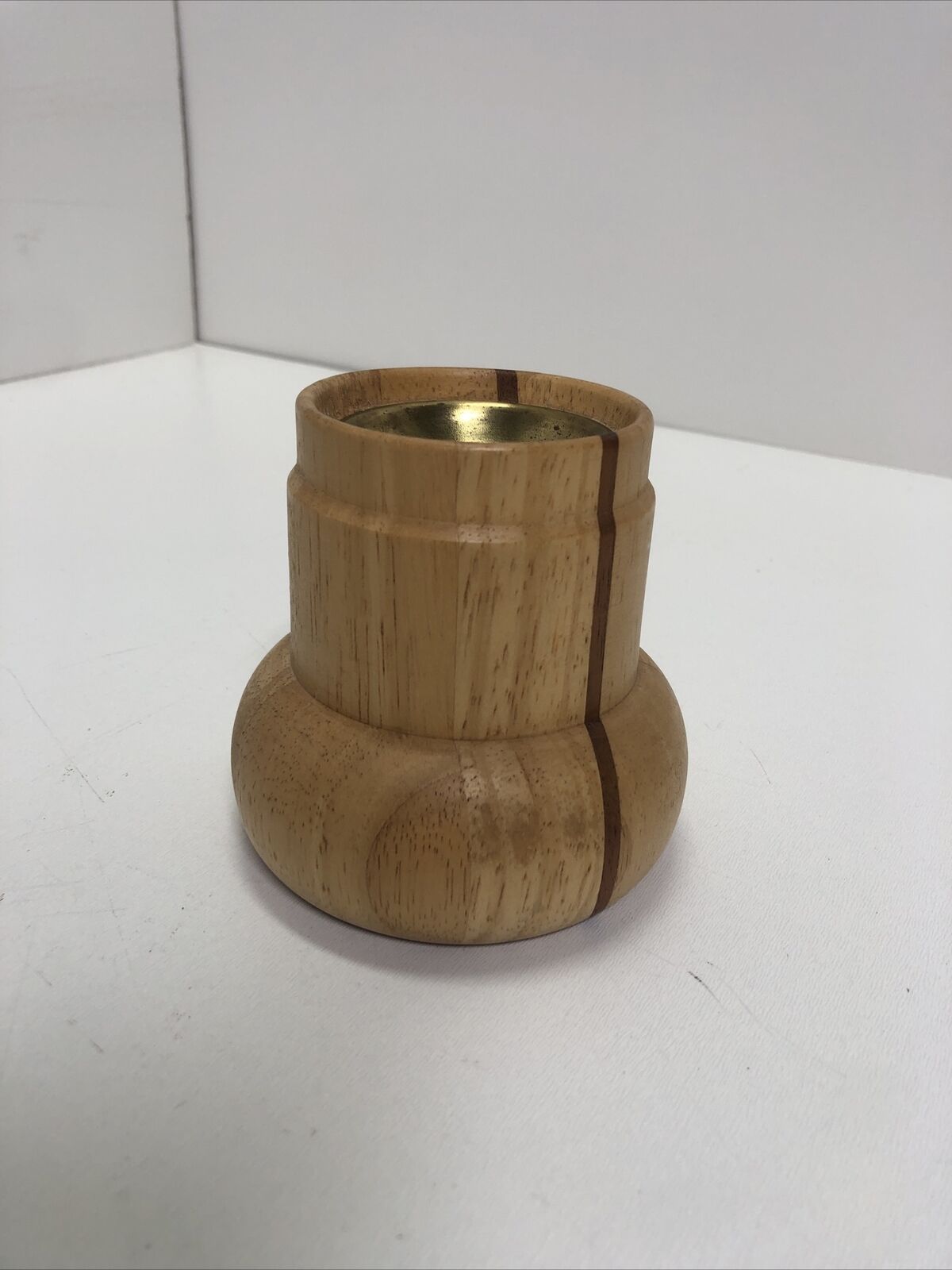 Vintage Dansk Candle Holder Staved Teak Mid Century Modern MCM Quistgaard