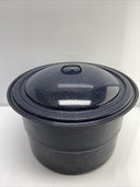 Cookware Vintage Canning Stock Pot Black Speckled XL w/ Wire Rack *