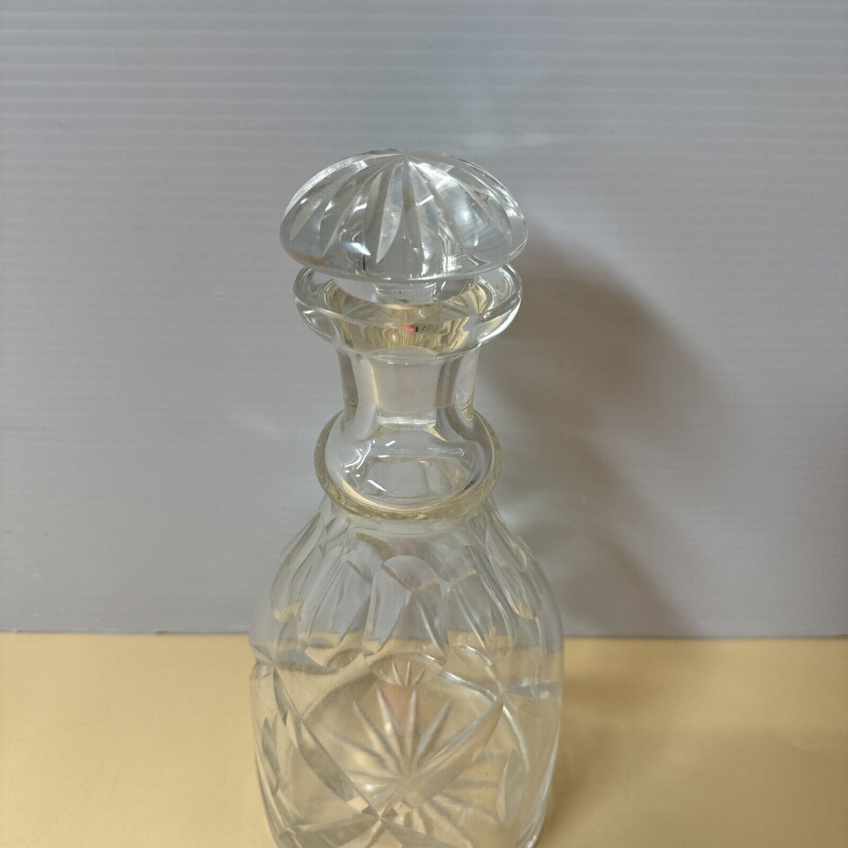 Vintage Clear Crystal Liquor Decanter 10.5” Tall