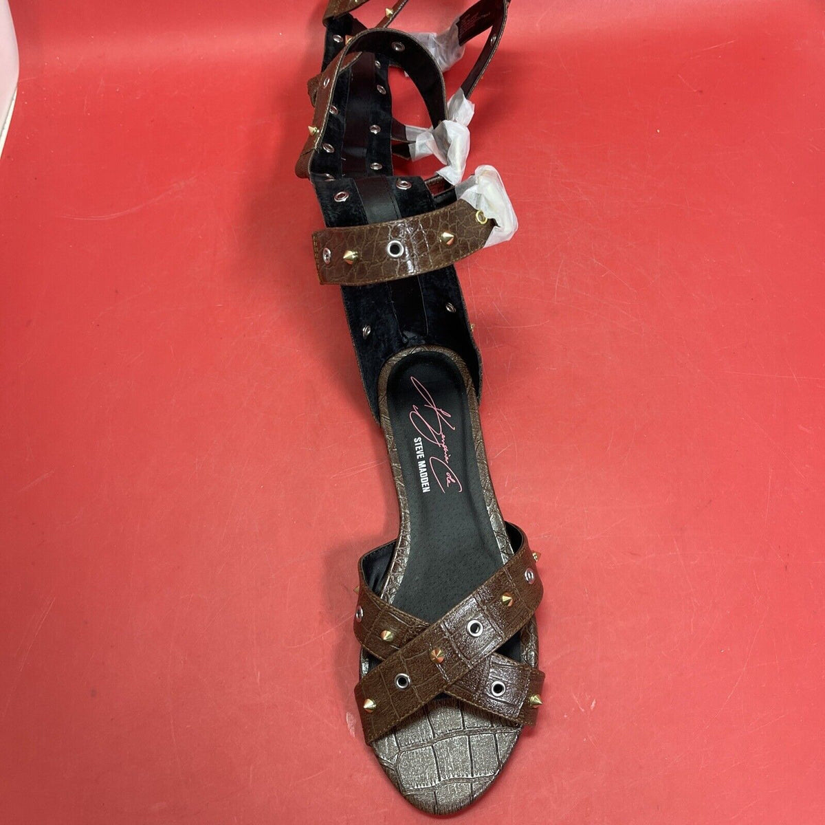 Steve Madden Sharon  Brown Studded Strappy Sandals Size 7.5