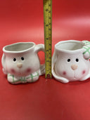 Vintage Bunny Easter Ceramic Collectible Mugs