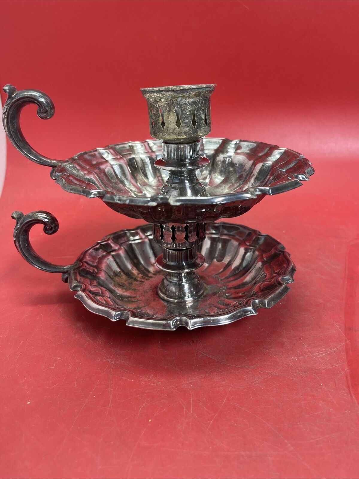 Towle CANDLE HOLDER, Silver Plate, Unpolished, 7”