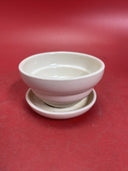 McCoy USA Antique Rose Line Flower pot/planter red rose spray 4” x 2 3/4” w/unde