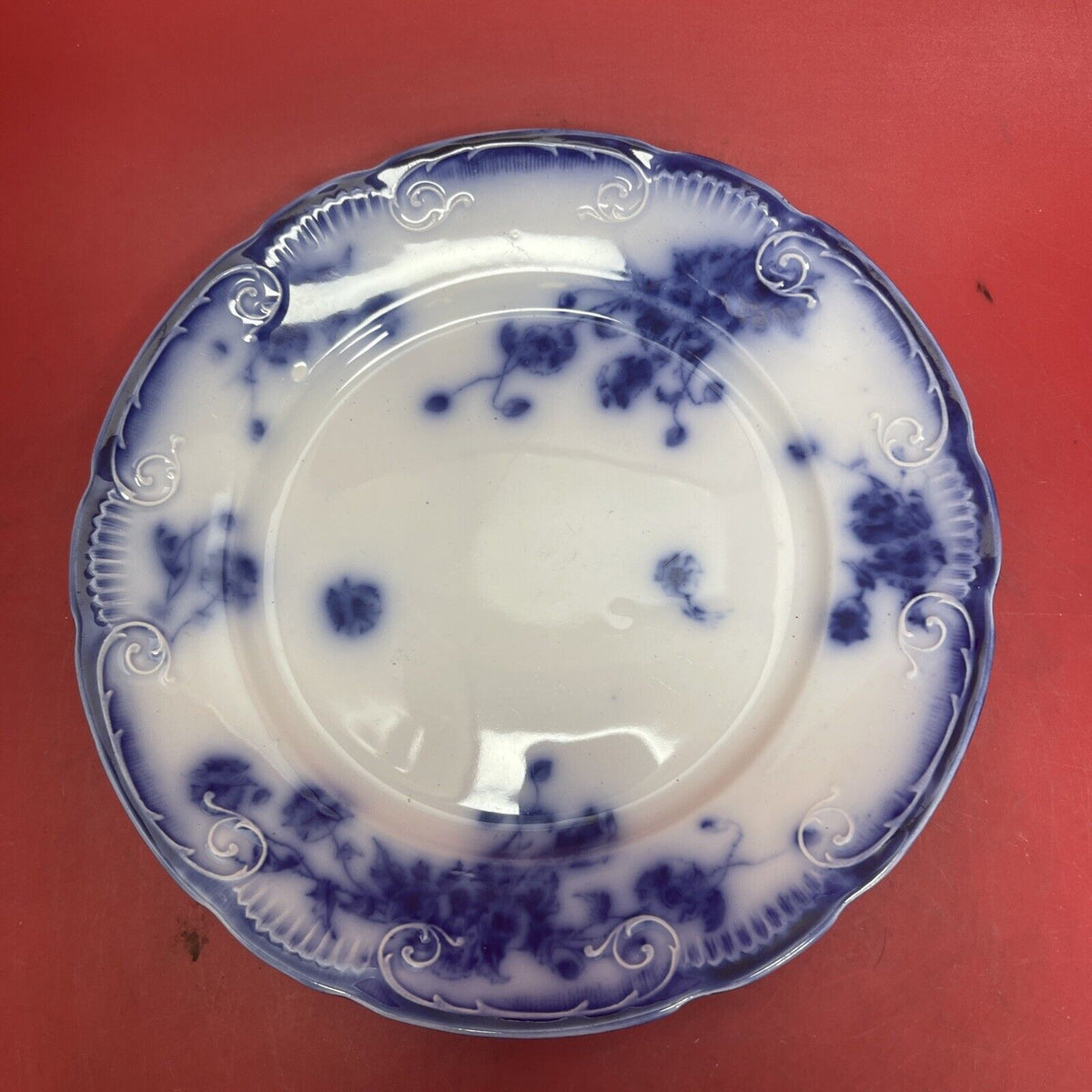 Antique W. H. Grindley Flow Blue Le Pavot Dinner Plate. 9inch Diam.Lot 2