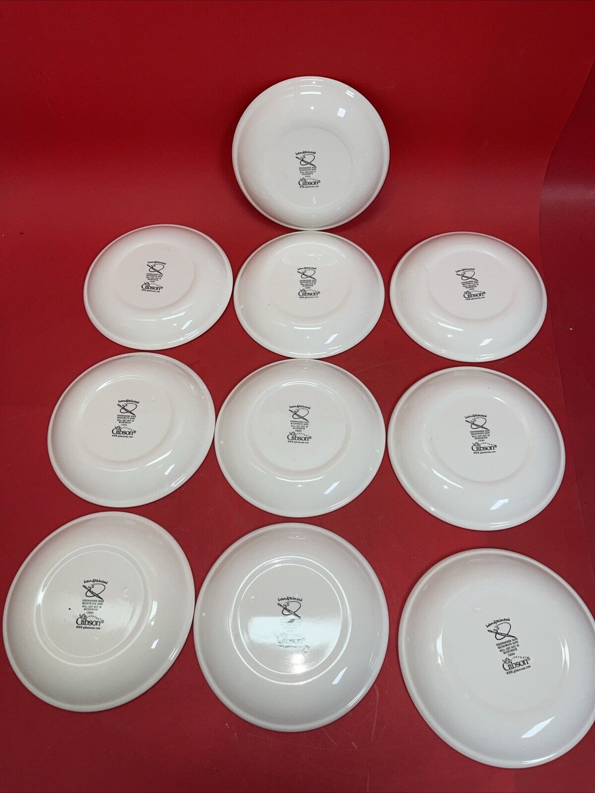 Vintage Gibson Everyday Housewares Saucer Plates  Rim  5 3/4” Set 10