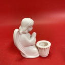 Vintage Pair of Praying Angels Candle Stick Holders Colonial Candle Japan White