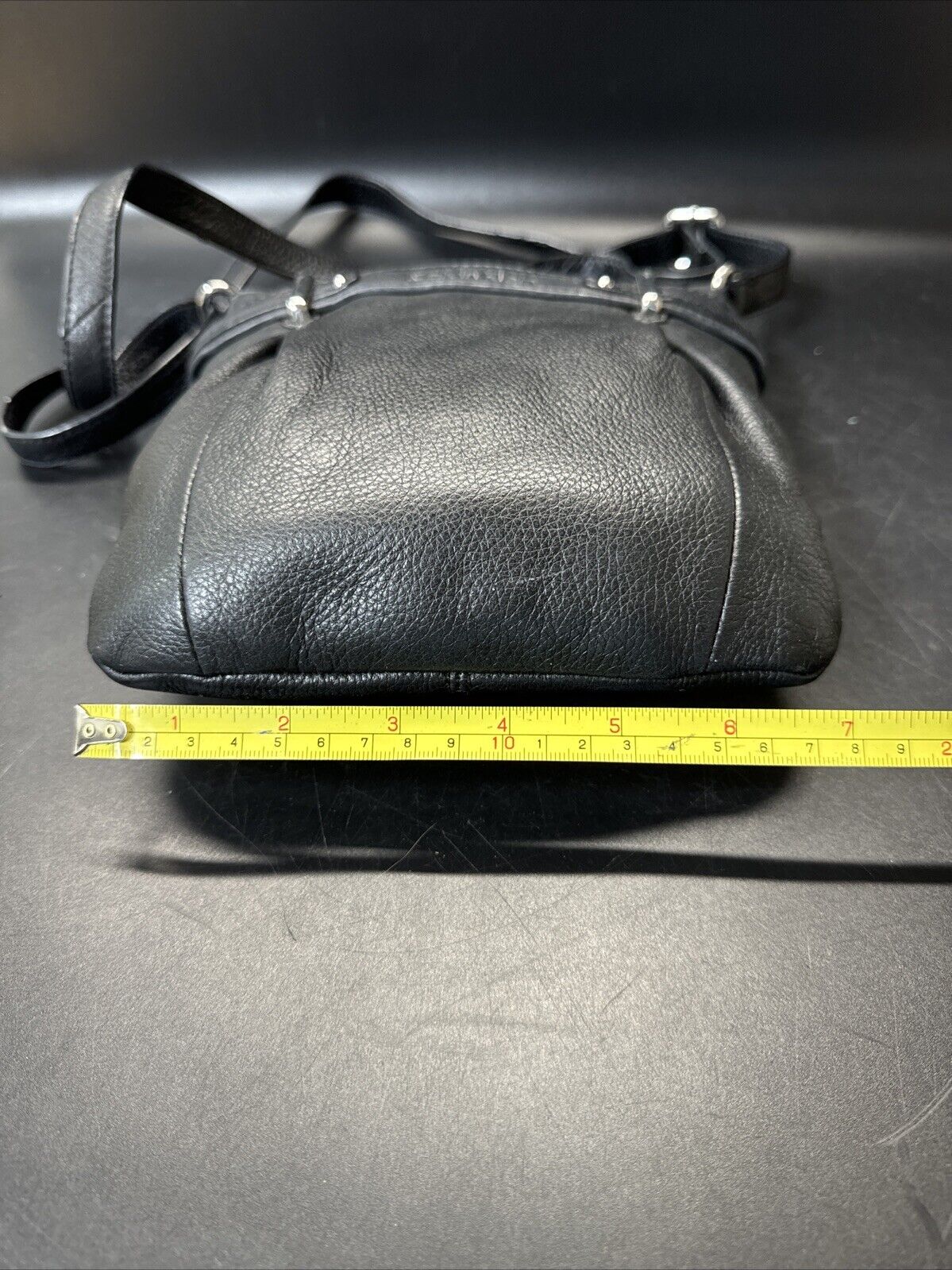 Calvin Klein Black Leather Messenger Cross-body