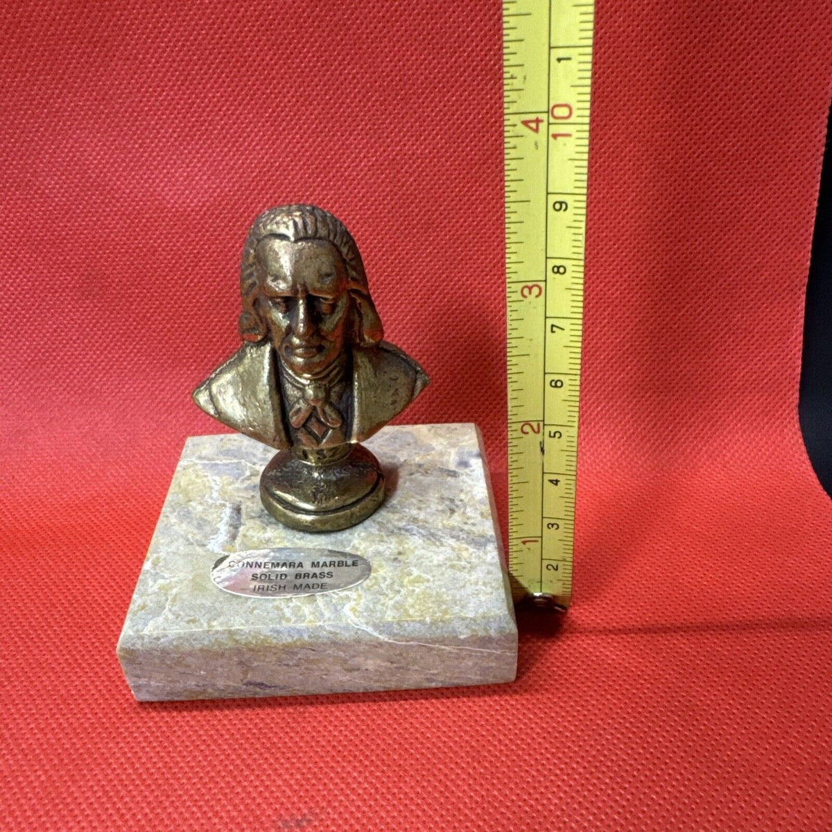 Vintage Liszt Bust 2.5” Classical Music Connemara Marble Solid Brass Irish Made