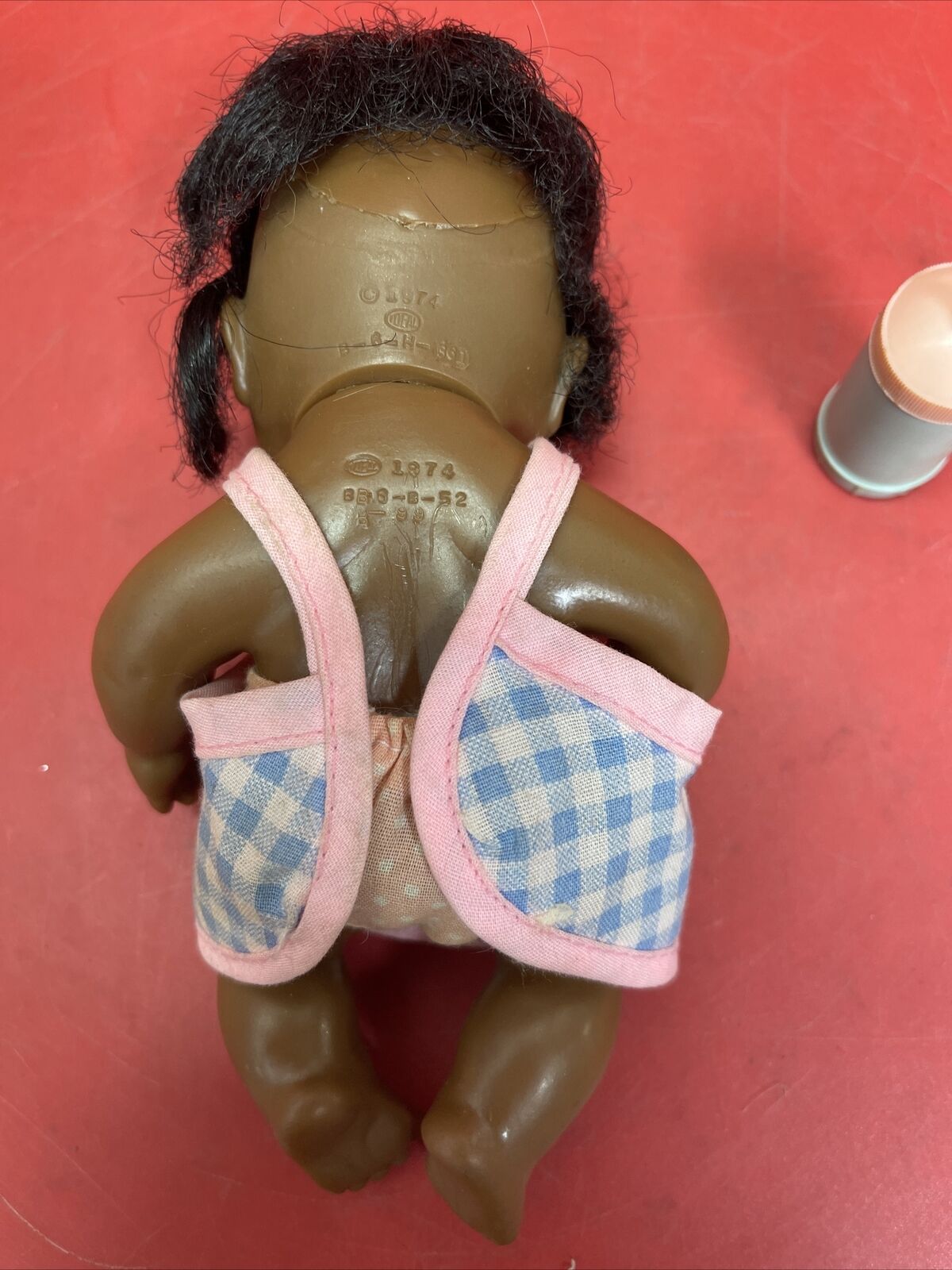 Vintage 1974 Ideal African American brown 7” Baby Thumbelina Doll