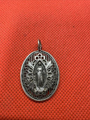 Vintage Sterling Silver Catholic Religious Caged Filigree Miraculous Medal