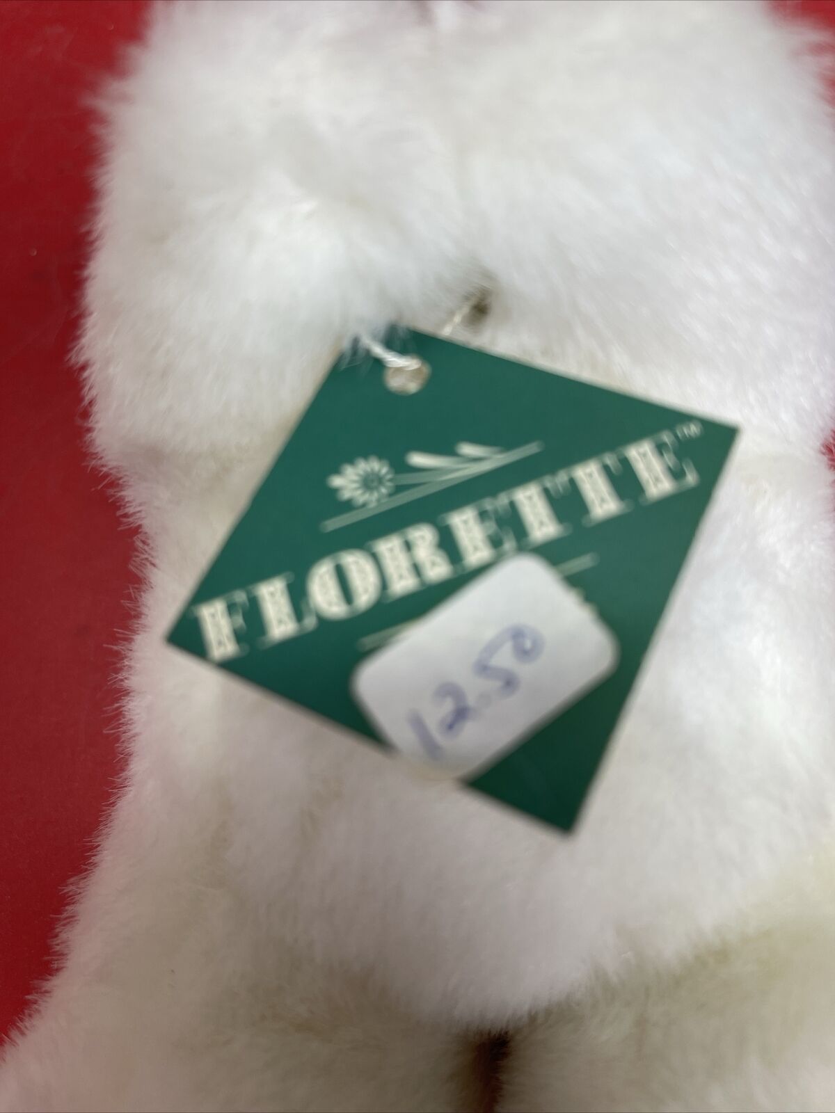 Florette 4334 Vintage 1988 North American Teddy Bear Co White Standing Bear Rose