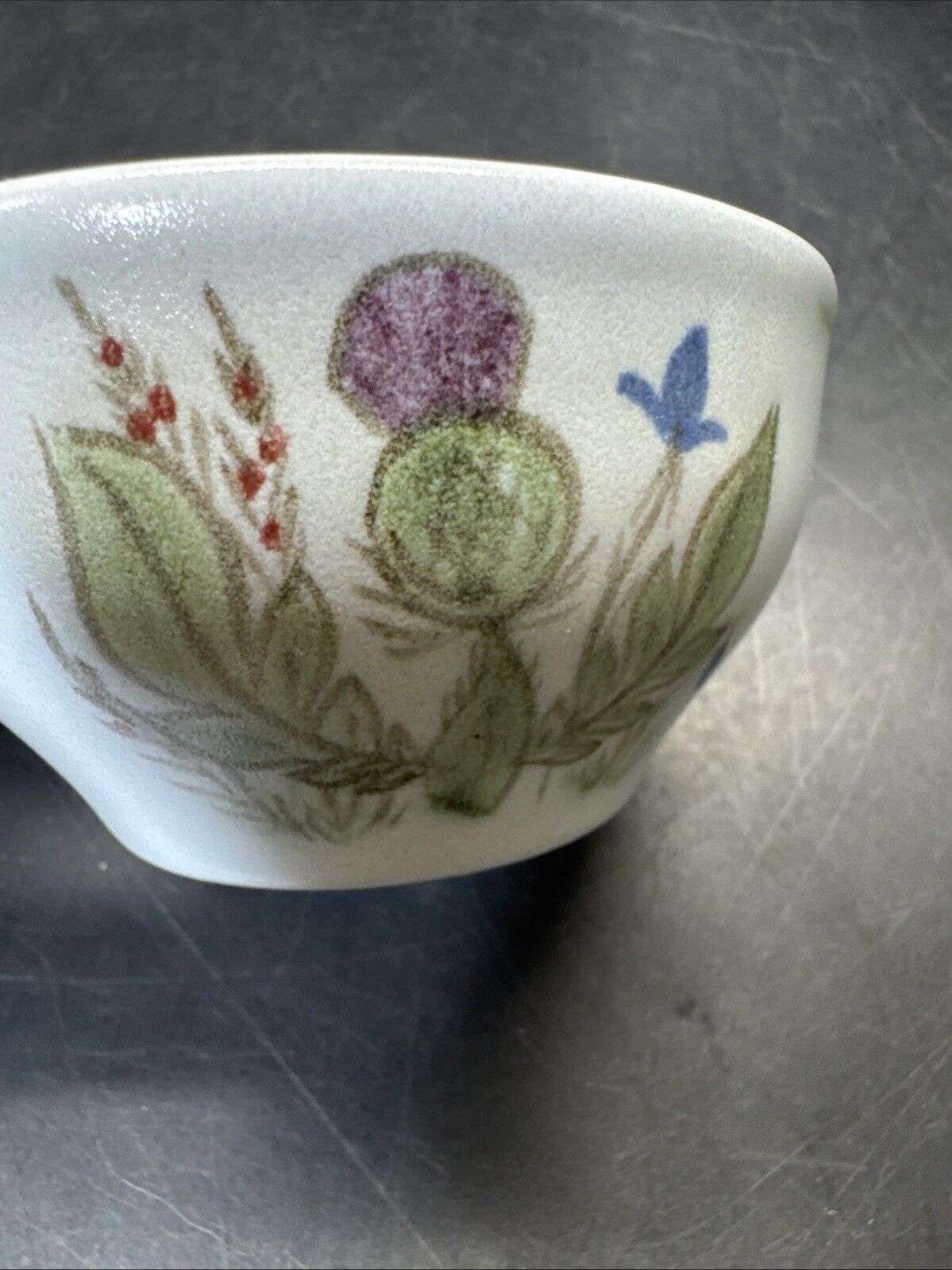 Buchan Pottery Portobello Scotland Thistle Creamer & Sugar Blue