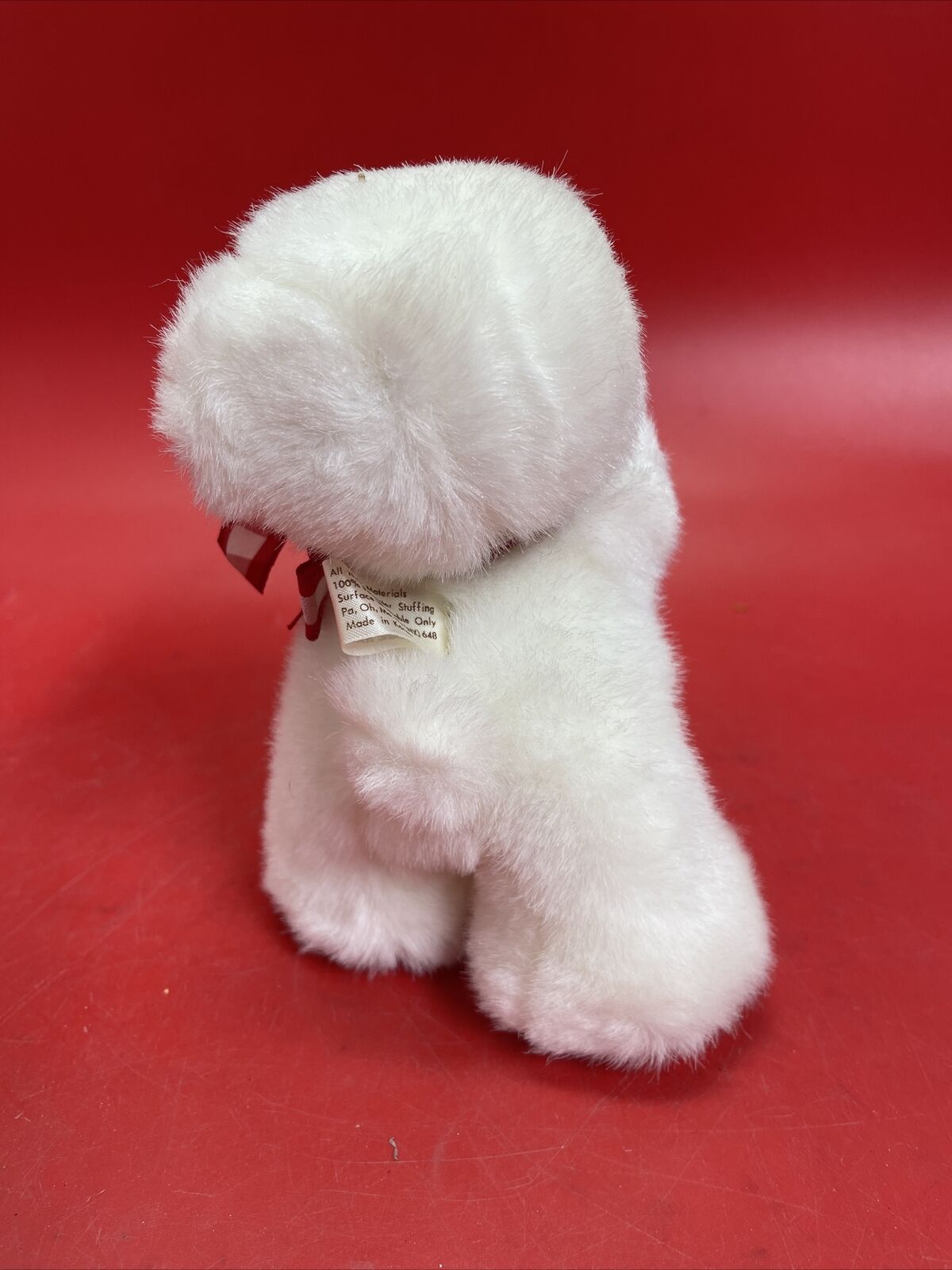 Florette 4334 Vintage 1988 North American Teddy Bear Co White Standing Bear Rose