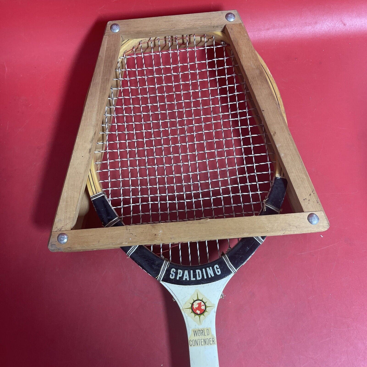 Vintage Spalding World Contender Tennis Racquet with frame