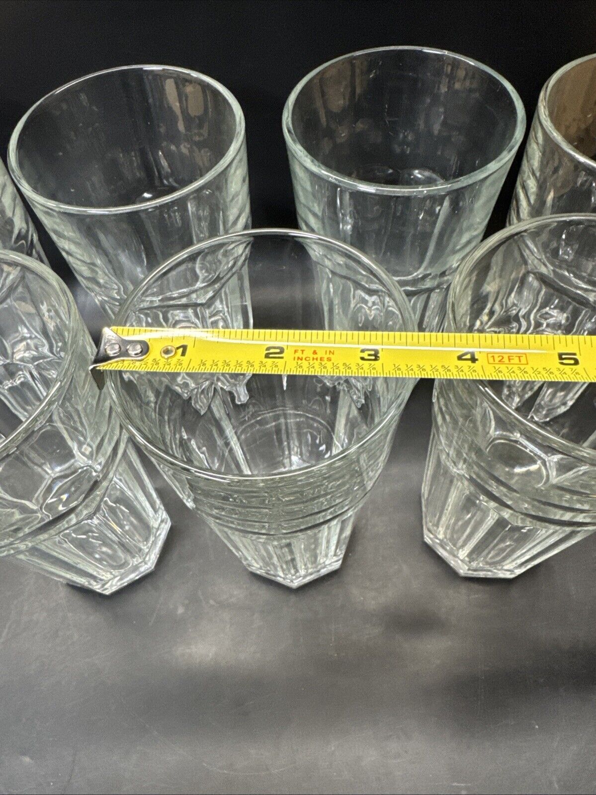 Vintage Libbey Duratuff Tumblers Clear Glasses 6 1/4”/ Lot Of 7