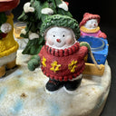 Yankee Candle Ceramic Light up Christmas Snowmen Candle Holder/ Works