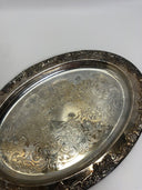 VTG Newport Gorham Silver Plated  oval 16"x11.5" Serving grape decor Tray 