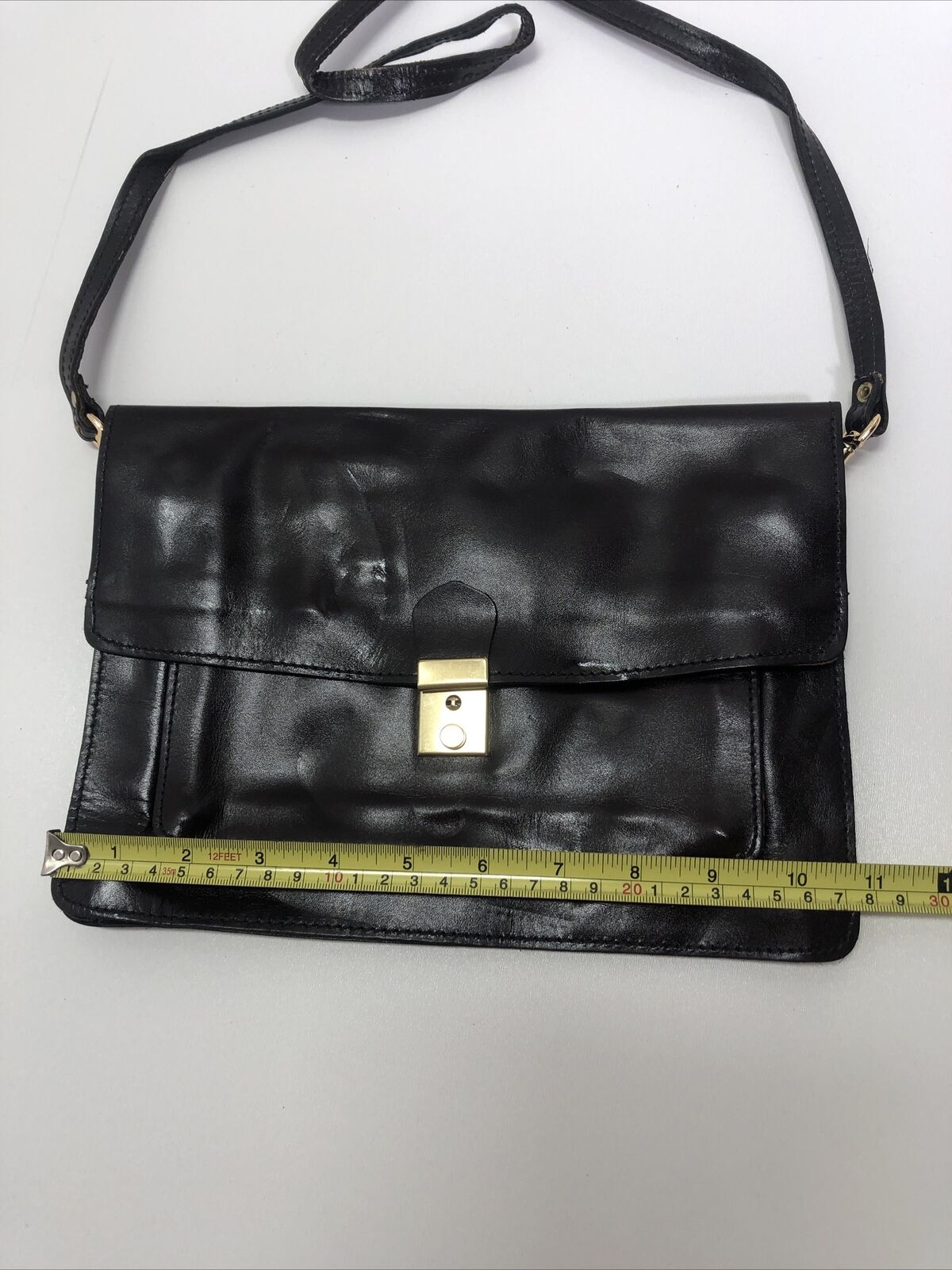 Liz Claiborne Black Faux Leather Baguette Purse 