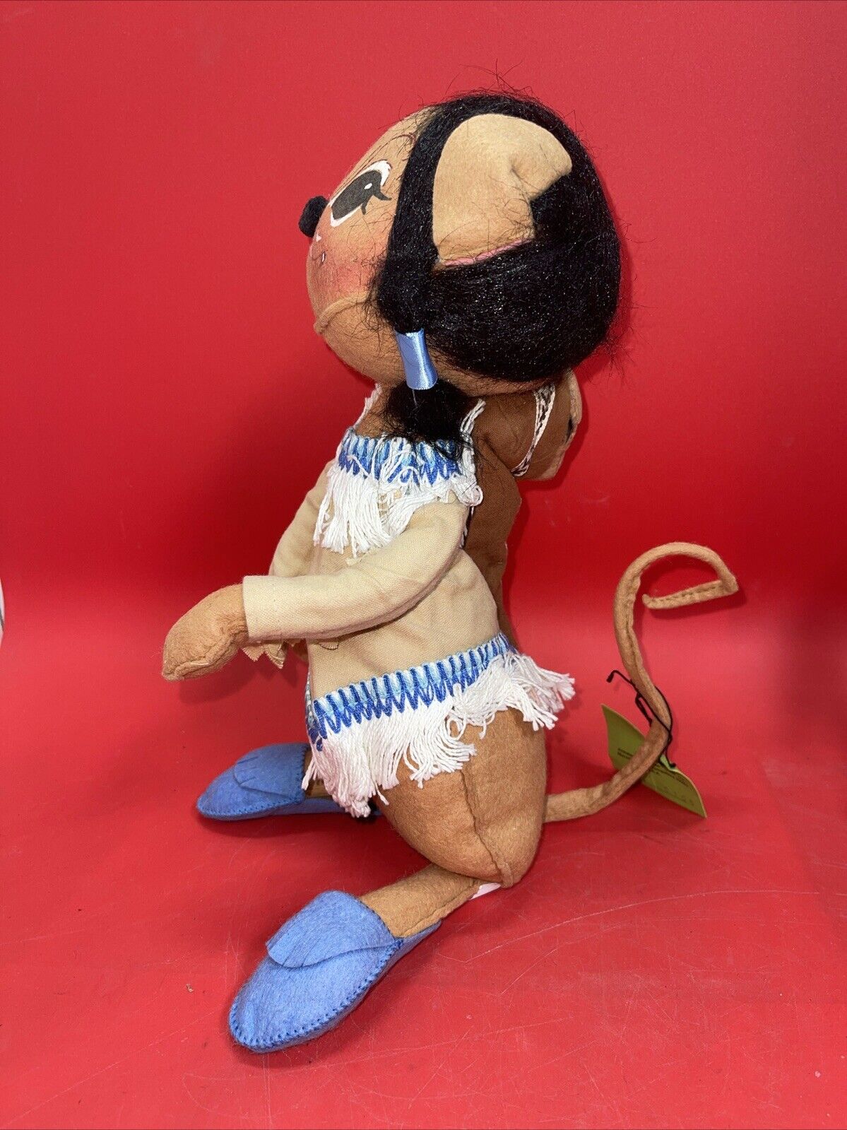 Vintage 1986 Annalee Doll 14” Indian Native American Mouse with Baby Papoose