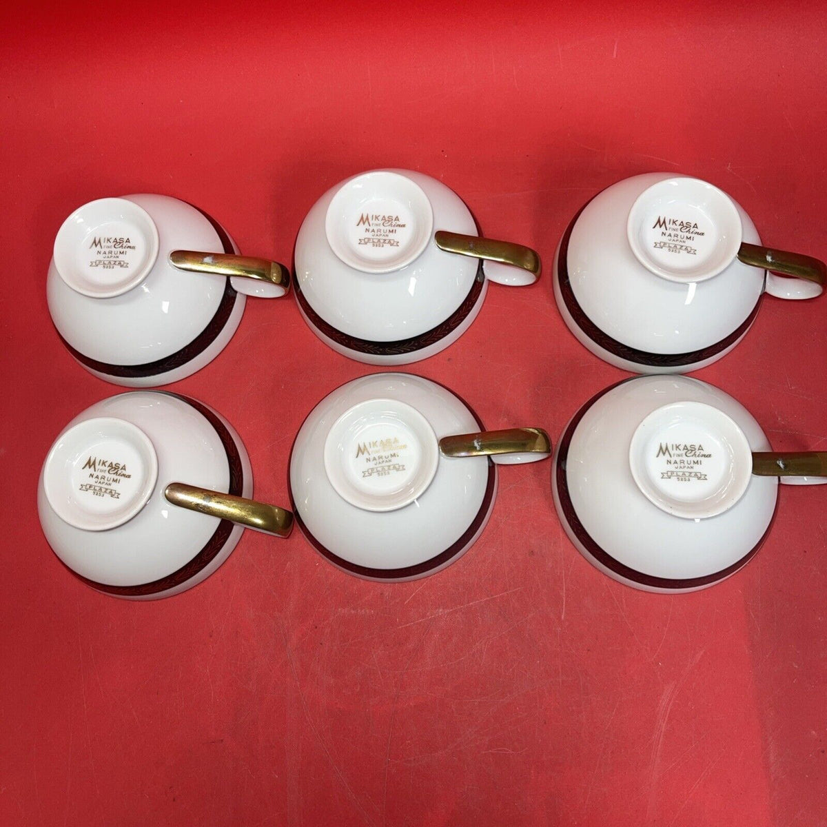 MIKASA Fine China NARUMI "Plaza" 6 CUPS & 6 SAUCERS
