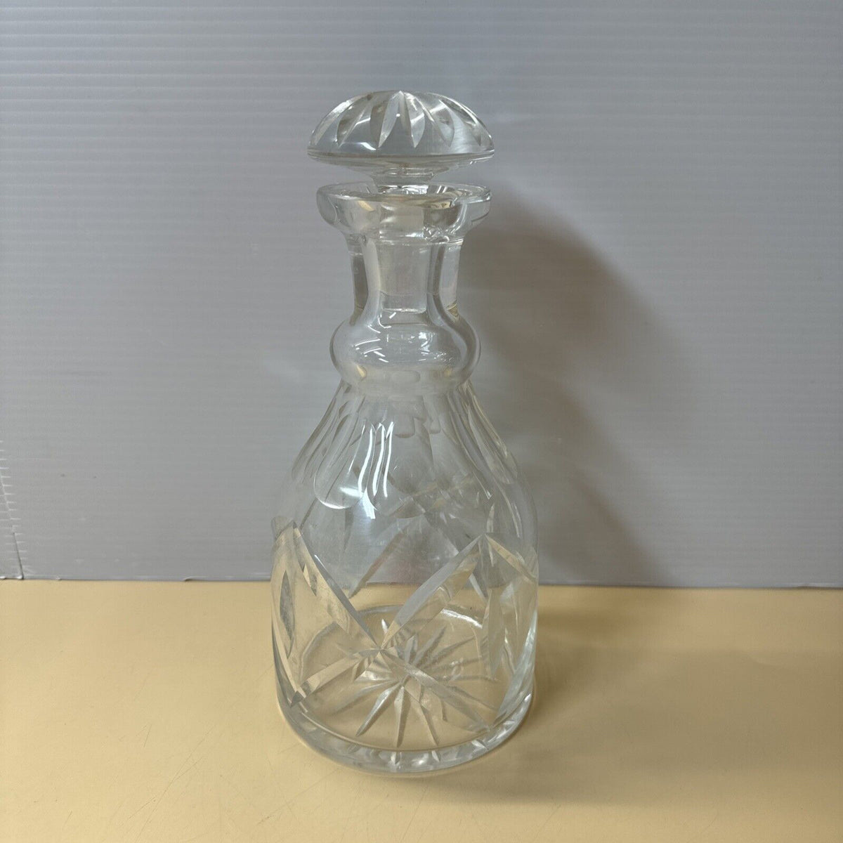 Vintage Clear Crystal Liquor Decanter 10.5” Tall