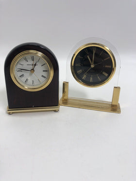 Howard Miller Rosewood Arch Mantle/Tabletop Clock Set of 2 Untested