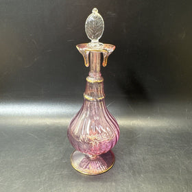 Vintage Pink Glass 7” Perfume bottle