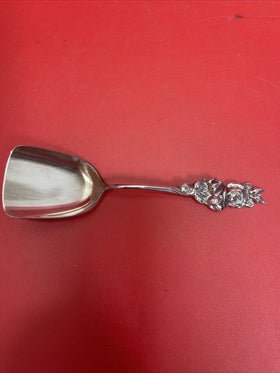 Antique Silver Plate Reed Barton Harlequin Rose Floral Jelly Spoon Sugr Scoop