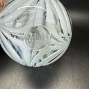 Vintage MMA art glass white feather swirl perfume bottle with stopper